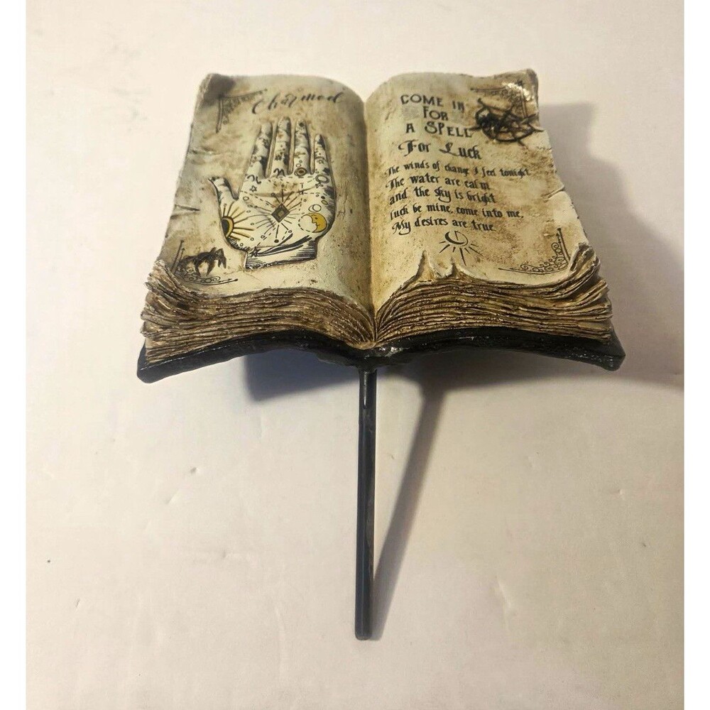 Halloween Decorative Bookend Black 5" Palmistry Spell "For Luck"